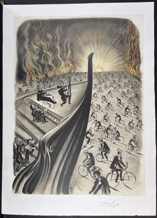 Lithographie Dali - Symphony Bicyclette