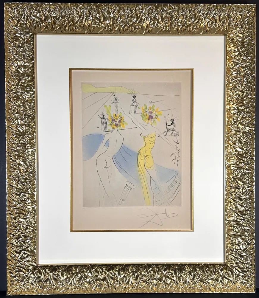 Gravure Dali - The Hippies Flower Woman at The Piano