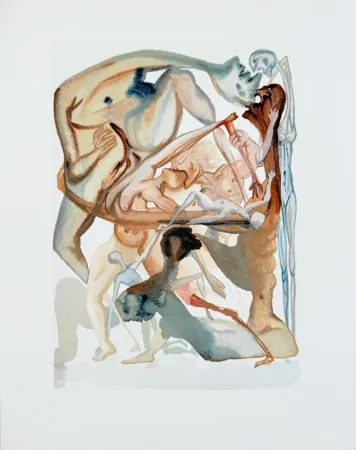 Gravure Sur Bois Dali - The Inferno, Canto 11 - On the Edge of the Seventh Circle