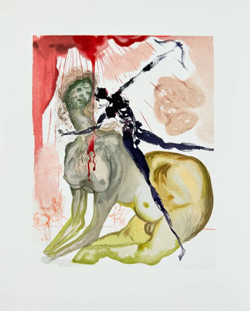 Gravure Sur Bois Dali - The Inferno, Canto 12 - The Minotaur