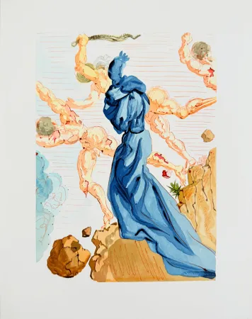 Gravure Sur Bois Dali - The Inferno, Canto 15 - The Hard Margins