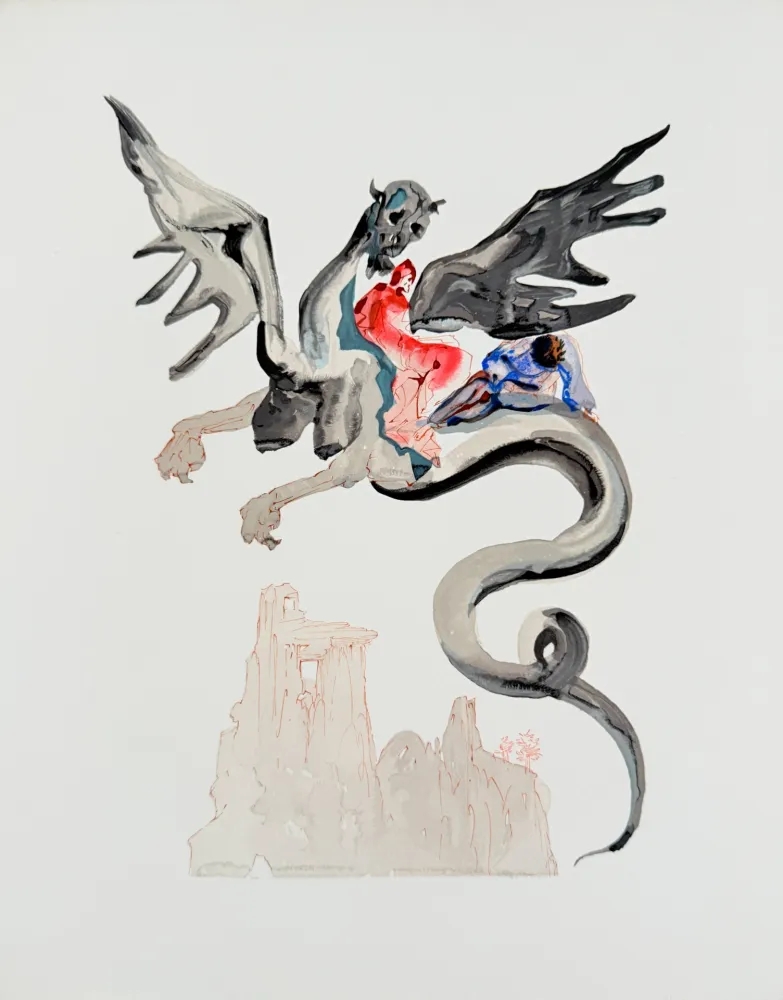 Gravure Sur Bois Dali - The Inferno, Canto 17 - The Usurers