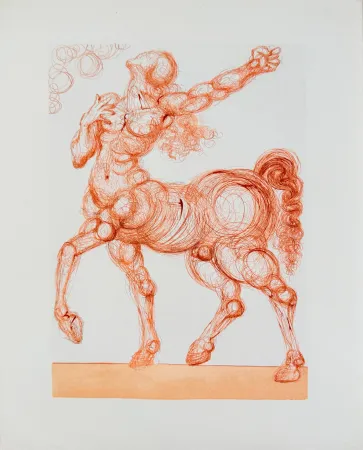 Gravure Sur Bois Dali - The Inferno, Canto 25 - The Centaur