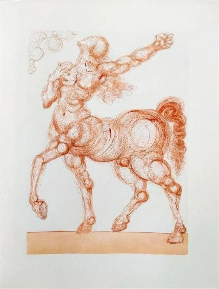 Gravure Sur Bois Dali - The Inferno, Canto 25 - The Centaur