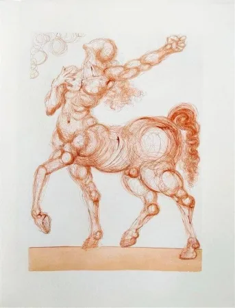 Gravure Sur Bois Dali - The Inferno, Canto 25 - The Centaur