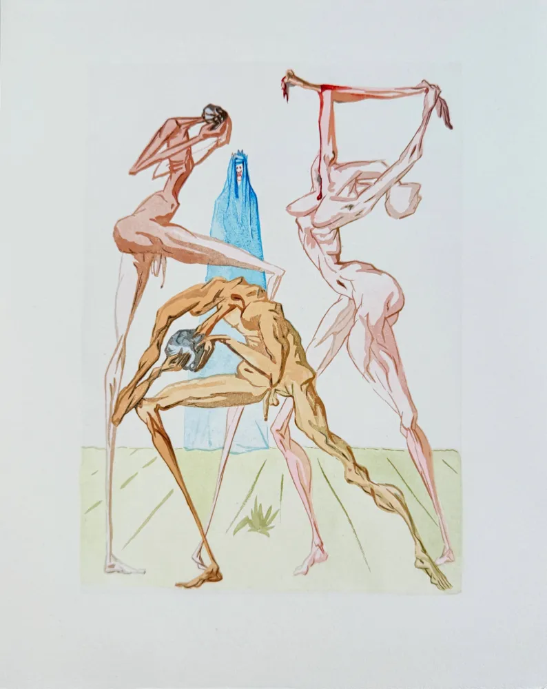 Gravure Sur Bois Dali - The Inferno, Canto 26 - The Dwellers of Prato