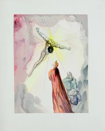 Gravure Sur Bois Dali - The Paradise, Canto 14 - Apparition du Christ