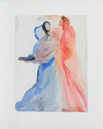 Gravure Sur Bois Dali - The Paradise, Canto 18 - La Splendeur de Béatrice