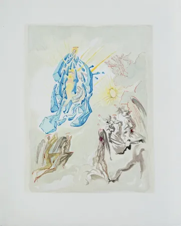 Gravure Sur Bois Dali - The Paradise, Canto 26 - Dante Recovers his Sight