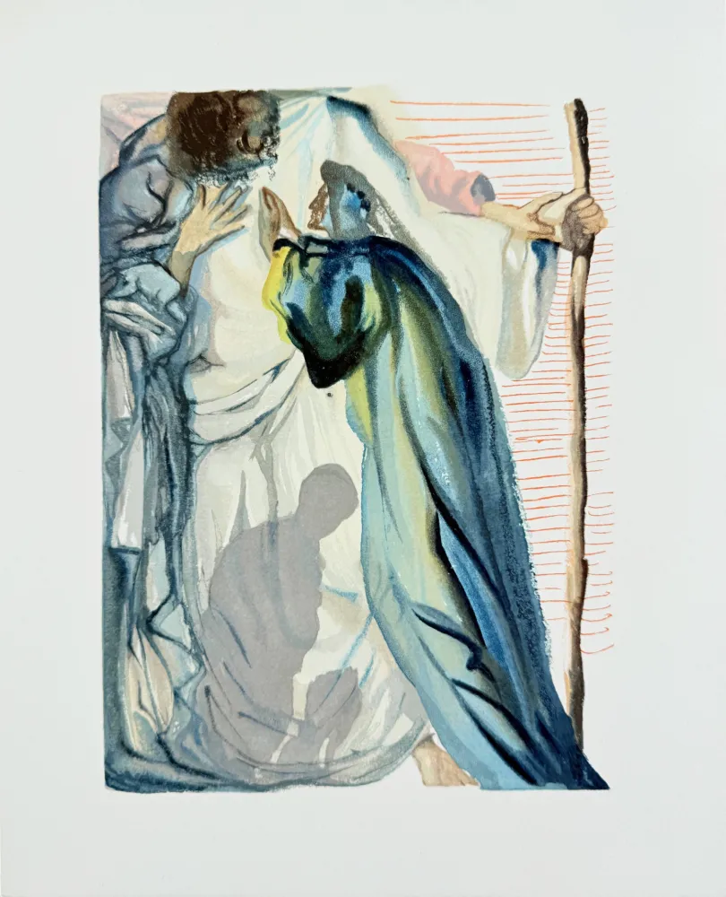 Gravure Sur Bois Dali - The Purgatory, Canto 14 - A Spirit Questions Dante