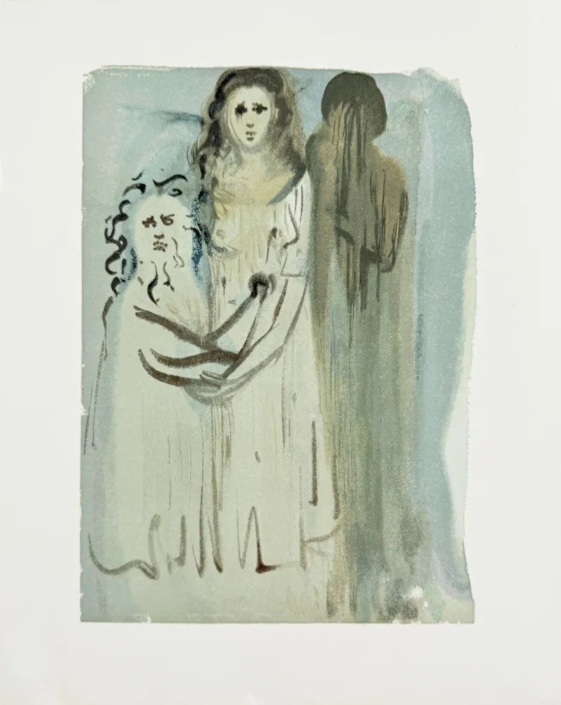 Gravure Sur Bois Dali - The Purgatory, Canto 16 - In the Cloud of Angry Ones