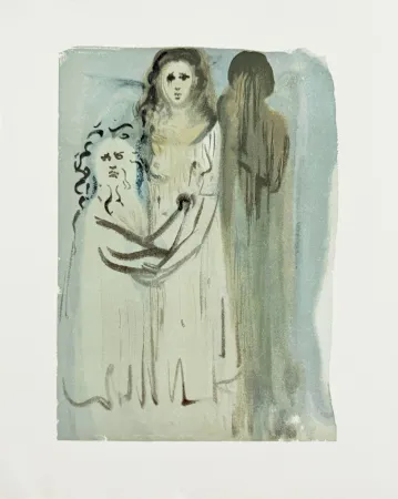 Gravure Sur Bois Dali - The Purgatory, Canto 16 - In the Cloud of Angry Ones