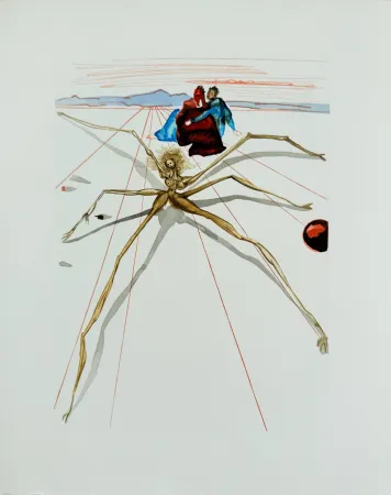 Gravure Sur Bois Dali - The Purgatory, Canto 17 - Leaving the Terrace of Anger