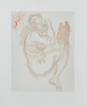 Gravure Sur Bois Dali - The Purgatory, Canto 19 - Dante's Dream
