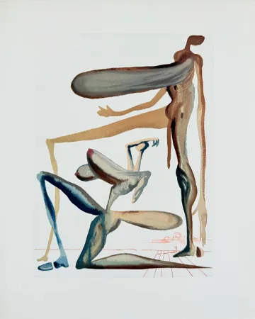 Gravure Sur Bois Dali - The Purgatory, Canto 22 - Prodigality