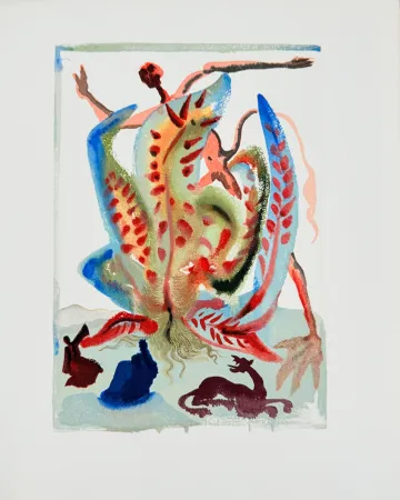 Gravure Sur Bois Dali - The Purgatory, Canto 23 - Gluttony