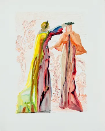 Gravure Sur Bois Dali - The Purgatory, Canto 27 - The Last Words of Virgil