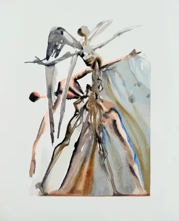 Gravure Sur Bois Dali - The Purgatory, Canto 4 - The Negligent Ones