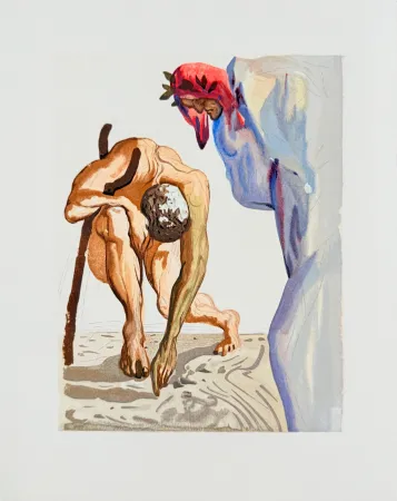Gravure Sur Bois Dali - The Purgatory, Canto 7 - Princes of the Blossoming