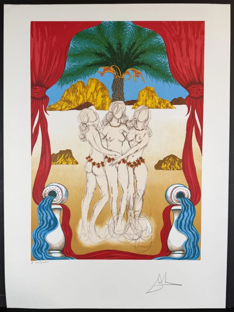 Lithographie Dali - The Three Graces of Hawaii
