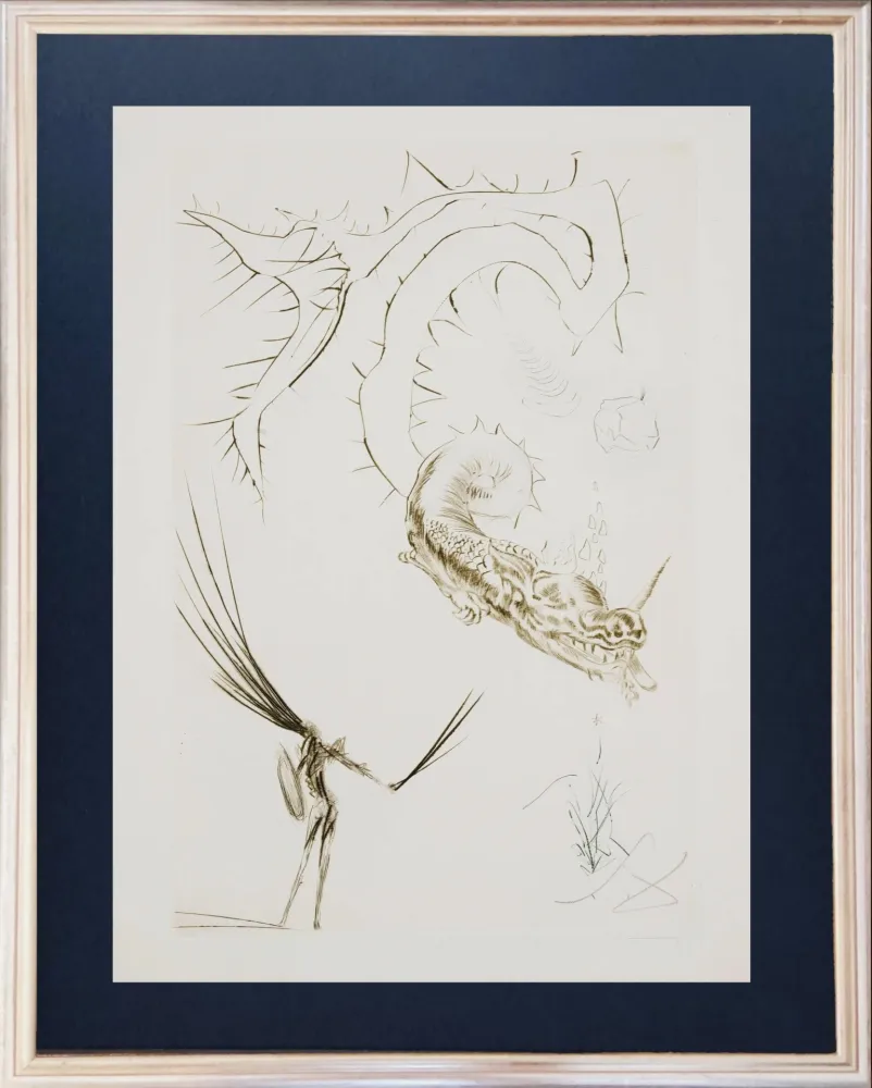 Eau-Forte Dali - Tristram and the Dragon