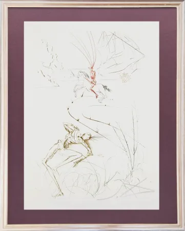 Eau-Forte Dali - Tristram's Last Fight