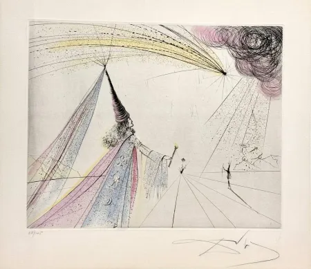 Eau-Forte Dali - Urania from Suite Les Muses 