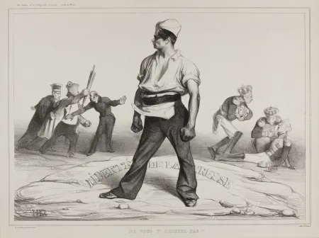 Lithographie Daumier - Liberté de la Presse - Ne vous y frottez pas!