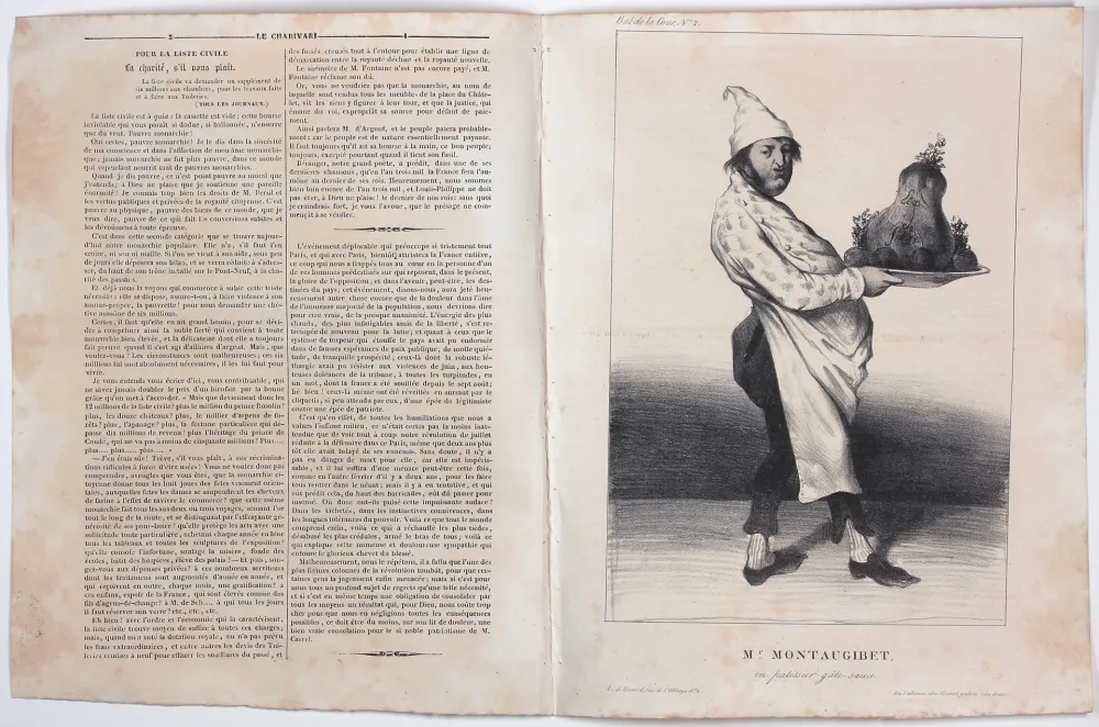 Lithographie Daumier - Mr. Montaugibet en patissier-gâte-sauce 