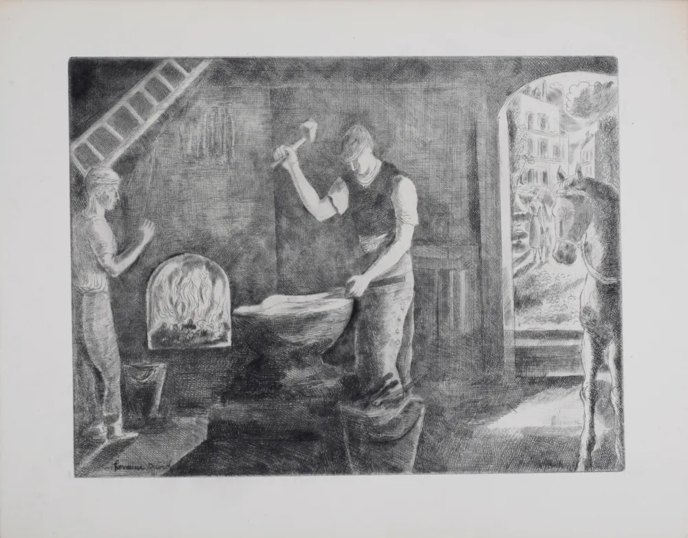 Eau-Forte David - Forgeron, 1946