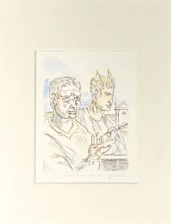 Gravure De Chirico - Autoritratto con Mercurio