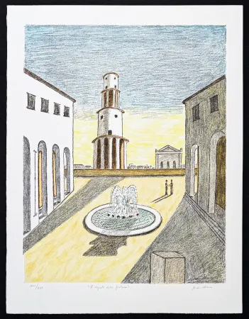 Lithographie De Chirico - Giorgio de Chirico (1888–1978) - Il segreto della fontana - 9-colour lithograph - 1971