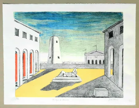 Lithographie De Chirico - Il riposo di Arianna