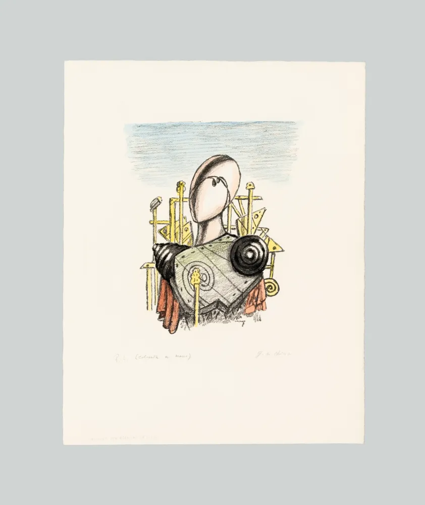 Lithographie De Chirico - Il trofeo