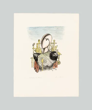 Lithographie De Chirico - Il trofeo