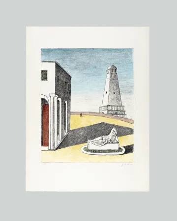 Lithographie De Chirico - Piazza d'Italia