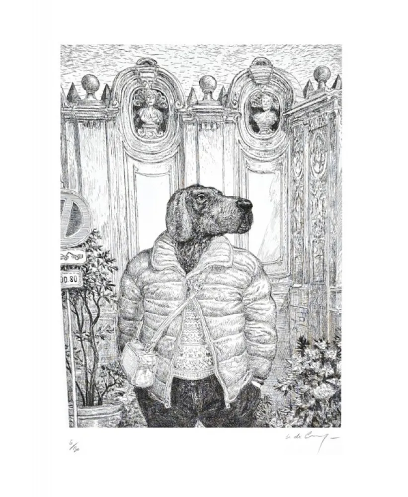 Gravure De Crécy - Chien de Rome II