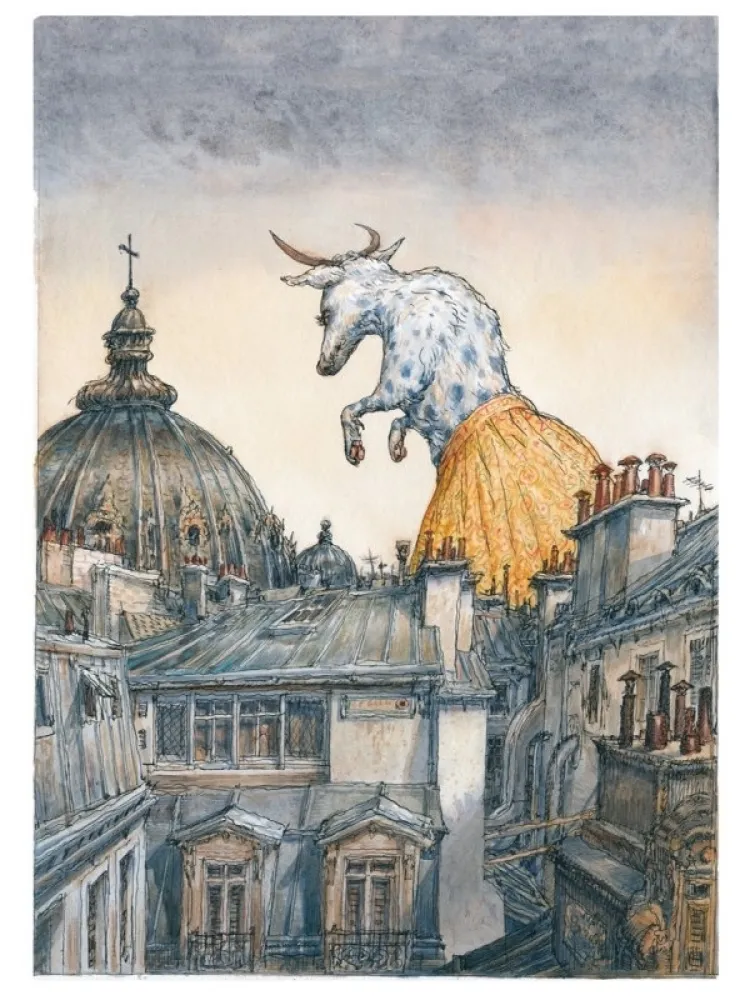 Estampe Numérique De Crécy - Le Yokaï de la rive gauche