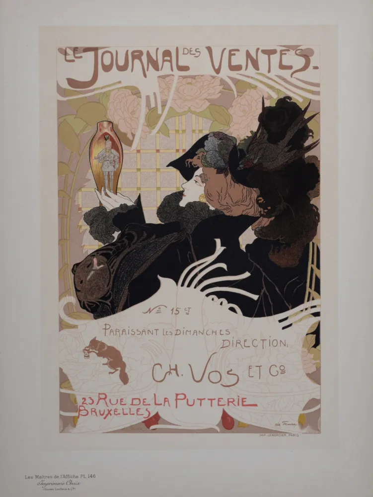 Lithographie De Feure - Le Journal des Ventes, Les Maitres de L’Affiche, 1899
