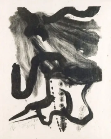 Lithographie De Kooning - Woman with long hair and corset