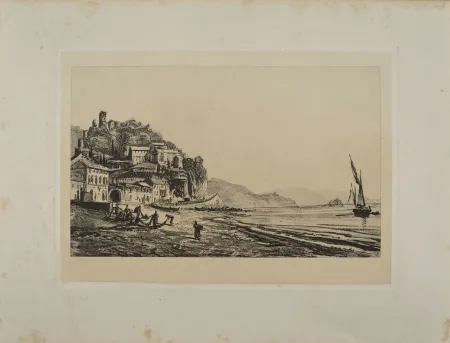 Eau-Forte De Rothschild - VIEW OF NOLI, NEAR SAVONA, 1869