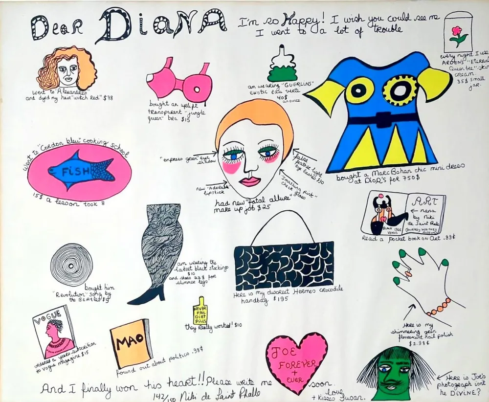 Sérigraphie De Saint Phalle - Dear Diana 