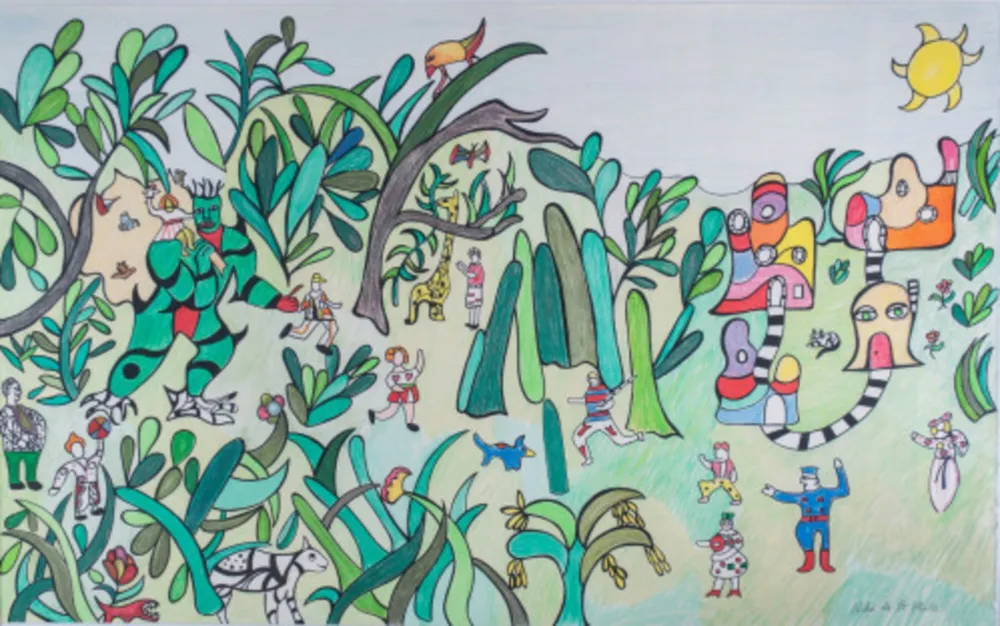 Linogravure De Saint Phalle - Jungle I, c
