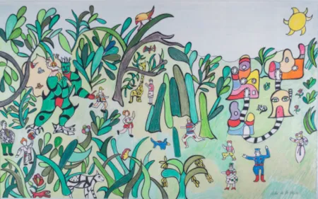 Linogravure De Saint Phalle - Jungle I, c