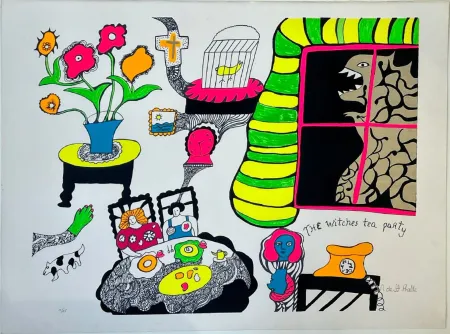 Sérigraphie De Saint Phalle - Nana Power : Tea time (planche XIV) 