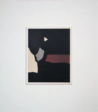 Lithographie De Stael - Composition fond noir