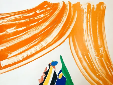 Lithographie Debré - Rideau rouge 