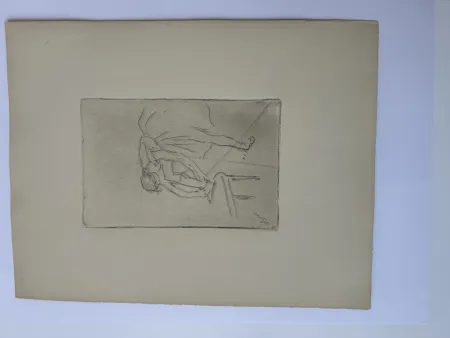 Eau-Forte Degas - Danseuse mettant son chausson