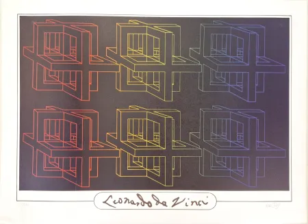 Lithographie Del Pezzo -  Leonardo da Vinci 