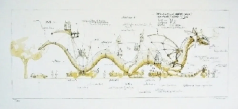 Lithographie Delarozière - Le Dragon